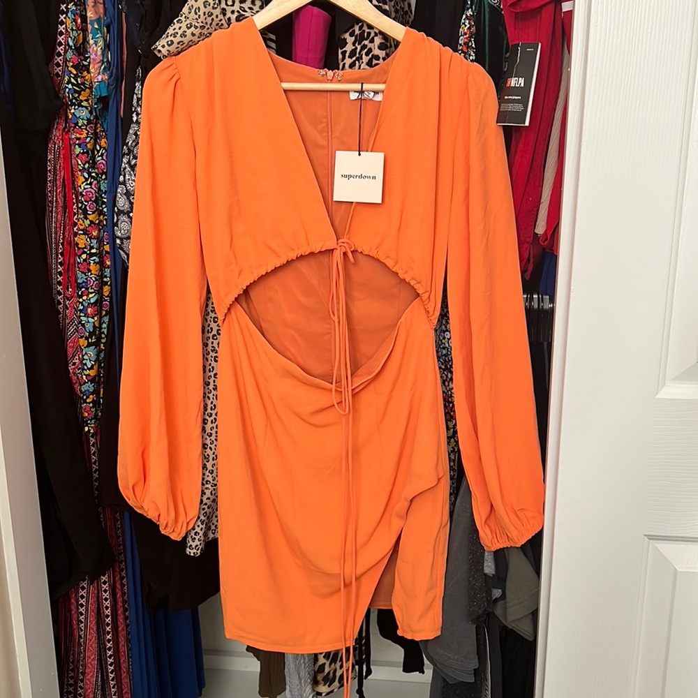 Superdown Selene Wrap Dress in Orange